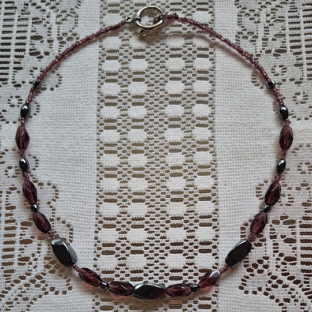 Elegant Dark Purple Necklace